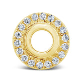 0.04ct 14k Yellow Gold Diamond Circle Hoop Charm